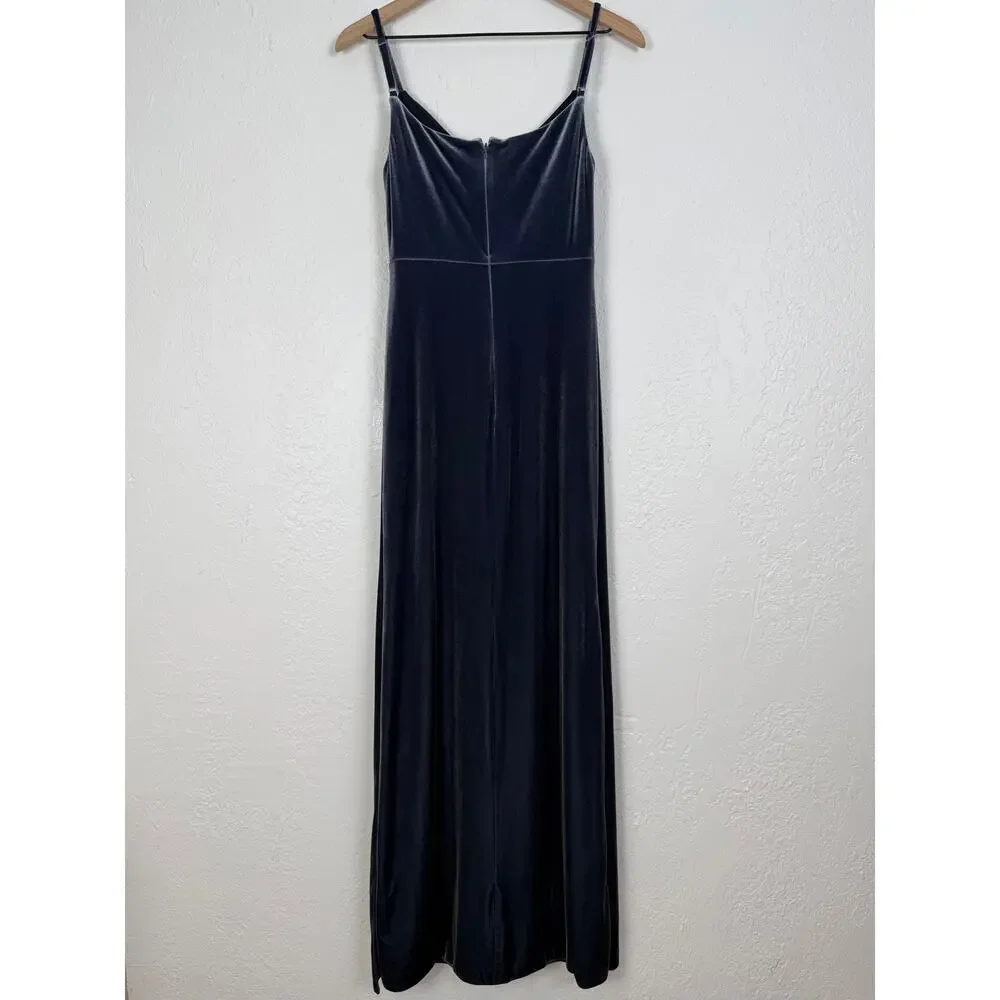 Revelry Skye Velvet Maxi Dress Royal Blue Bridesmaid Wedding Guest Formal Sz 4